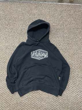 Hurley Men's Black Fleece Graphic Pullover Hoodie Size Medium